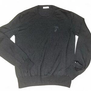 Versace Men's Charcoal Crewneck Sweater Authentic
